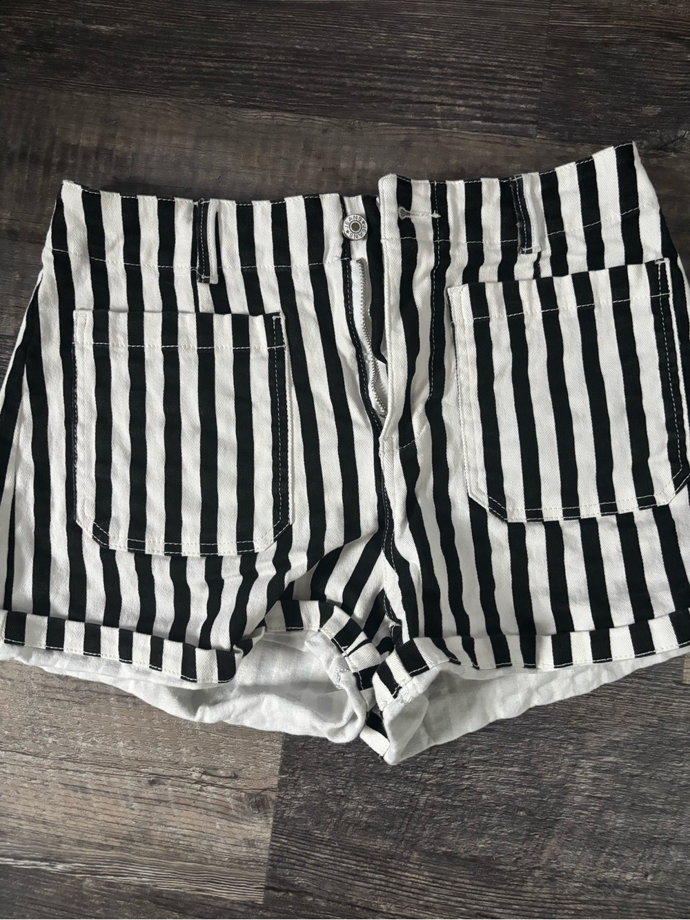 Cicy Bell Womens Summer Striped Shorts High Waisted Jorts Size 12